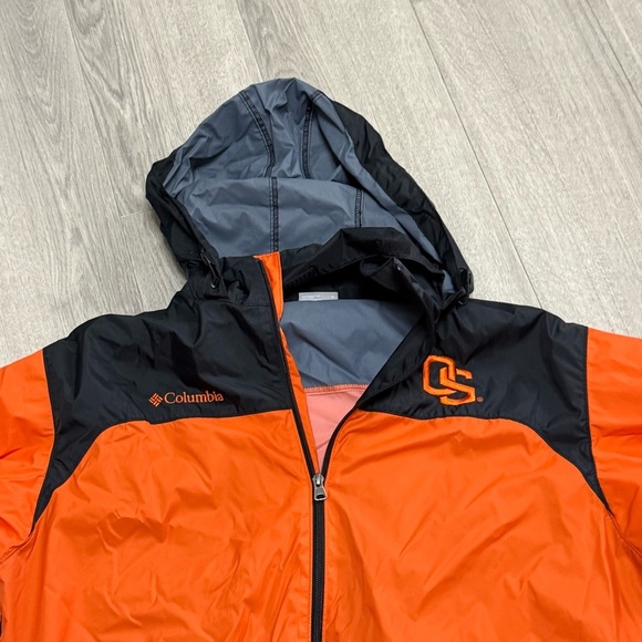 Columbia OSU Oregon Stare Orange and Black Hooded windbreaker Jacket - Picture 5 of 8